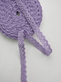 Кружево цв.сиреневый, ш.16мм, хлопок-90%, п/э-10%, 10м цв.27