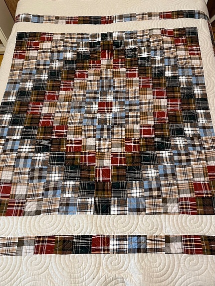 Пэчворк-покрывало из фуле и полульна