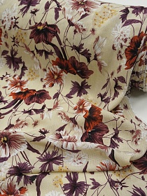 Креп-вискоза с эфф.жатости "Музыка цветов" цв.бежевый, СОРТ2, ш.1.38м, вискоза-100%, 120гр/м.кв