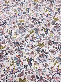 Импорт. хлопок "Сказочное лето" цв.джинс, ш.1.45м, хлопок-100%, 100гр/м.кв