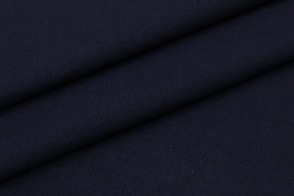 Полулен костюмный с эффектом мятости цв.Темный чернильно-синий, ш.1.5м, хлопок-70%, лен-30%