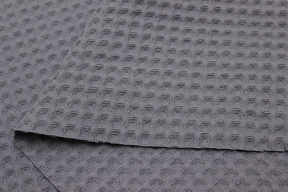 Вафельное премиум-полотно "Italy" цв.Серо-синяя дымка, ш.1.45м, хлопок-100%, 240гр/м.кв#020607