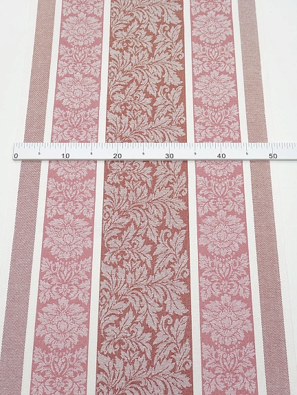 Мерный лоскут Холст полотенечный жаккард "Венеция" цв.терракотовый/розовый, ш.0.5м, лен-30%, хл-70%, 210гр/кв.м