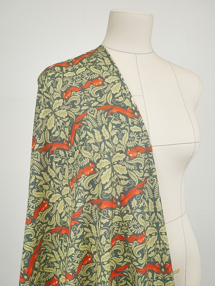 Перкаль Премиум (Digital) "Орнамент с белками", ш.1.5м, хлопок-100%, 120гр/м.кв