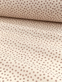 БРАК (цена снижена) Импорт. хлопок Цифр.печать "Дитси - коричневые цветочки" цв.кремовый, ш.1.5м, хлопок-100%, 150гр/м.кв