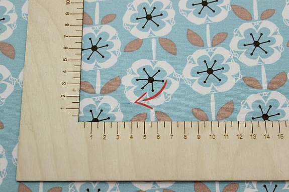 Интерьерный хлопок "Цветочная графика" цв.бирюза, ш.1.5м, хлопок-100%, 250гр/м.кв