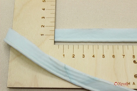 Кант отделочный цв.бледный мятно-бирюзовый, ш.15мм/3мм, хлопок-100%
