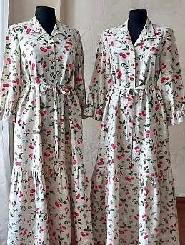 Платье из полульна "Садовые вишенки"