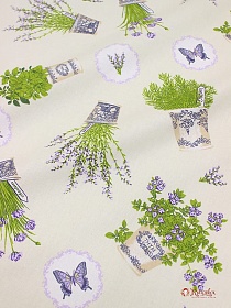 Саржа с пропиткой "Прованские травы", ш.1.5м, хлопок-100%, 178гр/м.кв