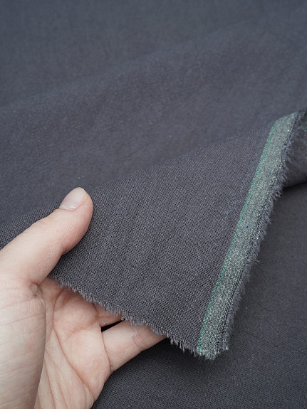 Мерный лоскут (ткань в отрезах) - Крапива Рами (Ramie) с хлопком цв.Графитово-серый, ш.1.4м