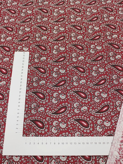 Бязь "Цветочные огурчики" цв.бордовый, ш.1.5м, хлопок-100%, 120гр/м.кв