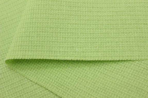 Вафельное полотно цв.Салатовый, ш.1.5м, хлопок-100%, 150гр/м.кв