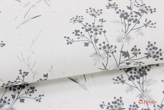 Плательный хлопок "Рута душистая" цв.серый, ш.1.5м, хлопок-100%, 115гр/м.кв