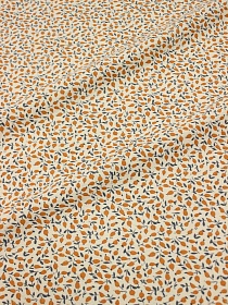 Теплый хлопок "Россыпь бутончиков на св.телесно-желтом" цв.терракотовый, ш.1.5м, хл-100%, 150гр/м.кв