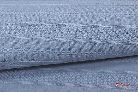 Фактурный хлопок "Рельефные полоски" цв.голубой джинс, ш.1.45м, хлопок-100%, 110гр/м.кв