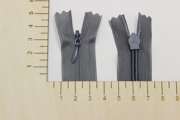 Молния потайная н/р цв.серый с фиолетовой дымкой, 50см, нейлон