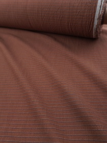 Вареный (стираный) хлопок "Двойная полоска" цв.сепия коричневая, ш.2.5м, хл-100%,115гр/м.кв