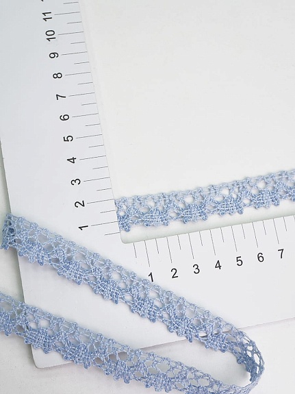 Кружево цв.небесно-голубая дымка, ш.15мм, хлопок-90%, п/э-10%, рис.016/20