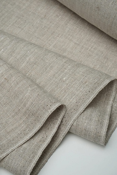 Лен умягченный цв.Натуральный, ш.1.5м, лен-100%, 230гр/м.кв