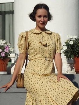 Воплощение летней элегантности: ретро платье из плательного хлопка "Воздушные соцветия"