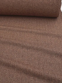 Шерсть пальтово-костюмная Твид "Елочка" цв.шоколадно-коричневый, ш.1.5м, шерсть-50%, п/э-50%, 285гр/м.кв