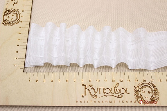 Лента шторная цв.белый (матовая), ш.60мм, свободная сборка