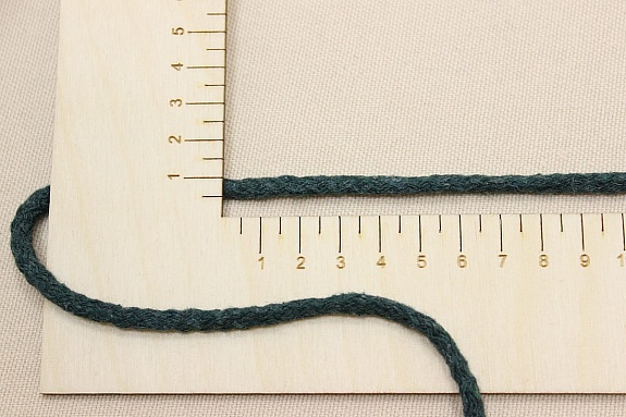 Шнур цв.темная хвоя-2, ш.5мм, хлопок-100%