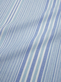 Мерный лоскут (ткань в отрезах) Полулен пестротканый "Полоски" цв.оттенки джинсово-голубого, ш.1.5м, лен-30%, хл-70%, 135гр/м.кв