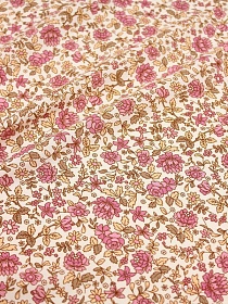 Штапель Премиум "Сказочные цветочки" цв.розовый, ш.1.41м, вискоза-100%, 115гр/м.кв