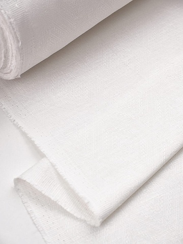 Полульняной жаккард "Бернарда" цв.белый, ш.1.6м, лен-59%, хлопок-41%, 230гр/м.кв