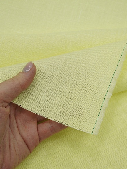 Лен костюмный с эффектом мятости цв.Светло-лимонный, ш.1.45м, лен-100%, 190гр/м.кв