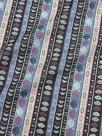 Ситец "Этнические мотивы" цв.черный/джинсово-синий/бежевый, ГОСТ, ш.0.8м, хлопок-100%, 85гр/м.кв