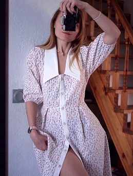 Легкое платье из плательного хлопка "Весеннее дыхание"