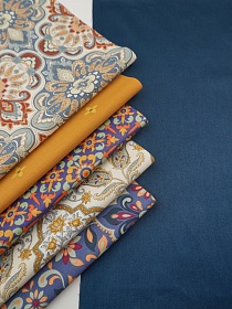 Набор тканей для рукоделия "Сатин: Восточный калейдоскоп", 45*30 см, 6 шт