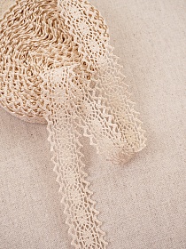 Кружево цв.суровый, ш.25мм, хлопок-100%, 10м, рис.079/3