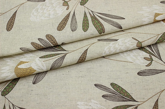 Полулен "Летнее пробуждение" (на суровом), ш.2.2м, лен-30%, хлопок-70%, 140гр/м.кв