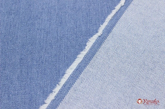 Плотная джинсовая ткань цв.Светлый сине-голубой, ш.1.5м, хлопок-95%, п/э-5%, 325гр/м.кв