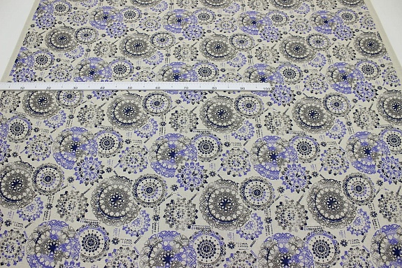 Полулен "Мистерия" цв.фиолетово-синий (на суровом), ш.1.5м, лен-30%, хлопок-70%, 140г/м.кв