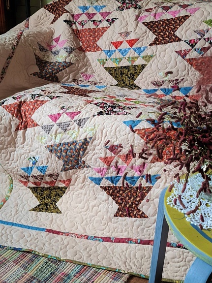 Лоскутное одеяло из импортного хлопка с фигурной стежкой