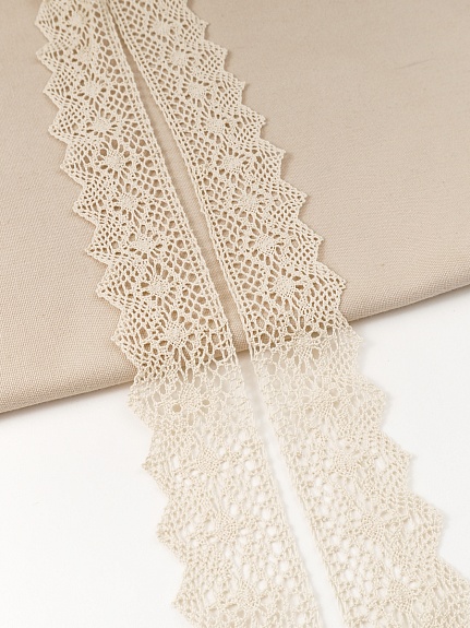 Кружево цв.суровый, ш.60мм, хлопок-100%, рис.198/3