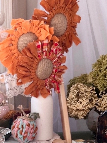 Подсолнухи декоративные из бязи*