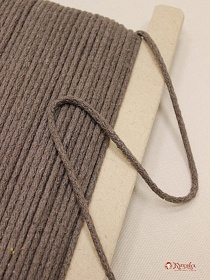 Шнур цв.земельно-коричневый, 5мм, хлопок-100%