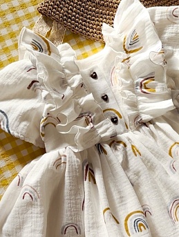 Детское платье из муслина "Нежная радуга"