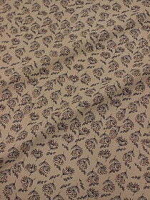 Теплый хлопок "Душистые соцветия" цв.молочный шоколад, ш.1.5м, хлопок-100%, 160гр/м.кв