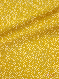 Мерный лоскут (ткань в отрезах0 Штапель "Мелкая цветочная рябь на желтой горчице", ш.1.44м, вискоза-100%, 90гр/м.кв