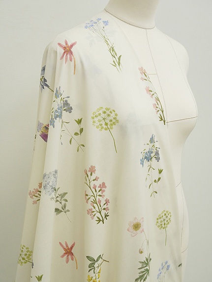 Батист "Полевое соло" цв.сливочный, ш.1.45м, хлопок-100%, 85гр/м.кв