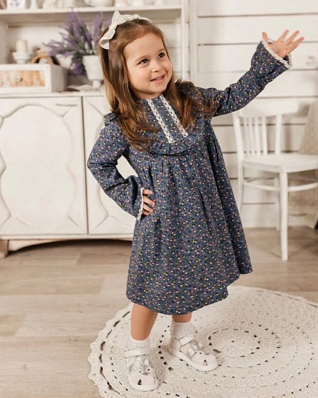 Детское платье из штапеля Кукольная нежность (выкройка платья - D-0015)