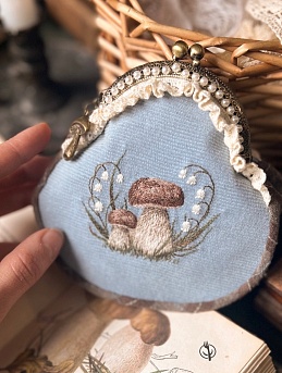 Кошелек из микровельвета в сине-голубом цвете