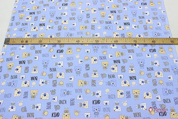 Фланель "Мишутка" цв.голубая сирень, ш.0.9м, хлопок-100%, 180гр/м.кв