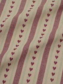 Пестрядь "Сердечки - полоски" цв.песочно-кофейный, СОРТ2, ш.1.45м, хлопок-100%, 150гр/м.кв
